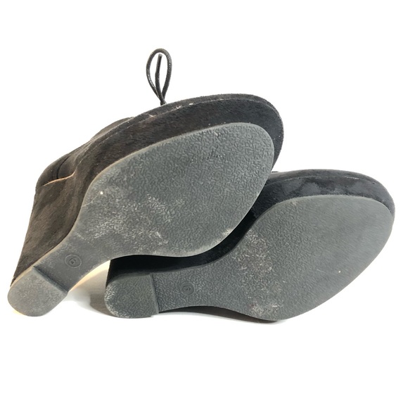 Woman’s suede black lace up platform wedge shoes size 6 - Picture 14 of 15